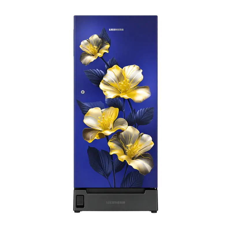 3 STAR DFPlhC 193 PLUS BLUE HIBISCUS LIEBHERR WITH FOOT PEDAL BASE DRAWER